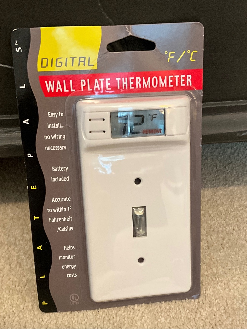Thermometer Digital White Wall Plate NEW